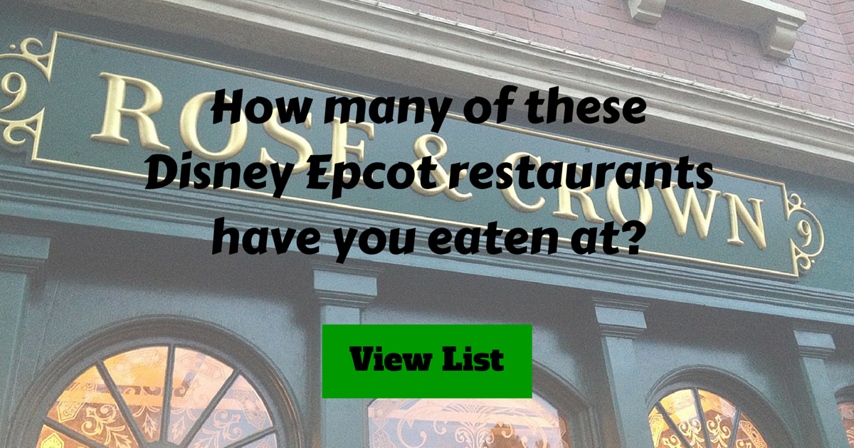 Disney Epcot Restaurants List Challenge